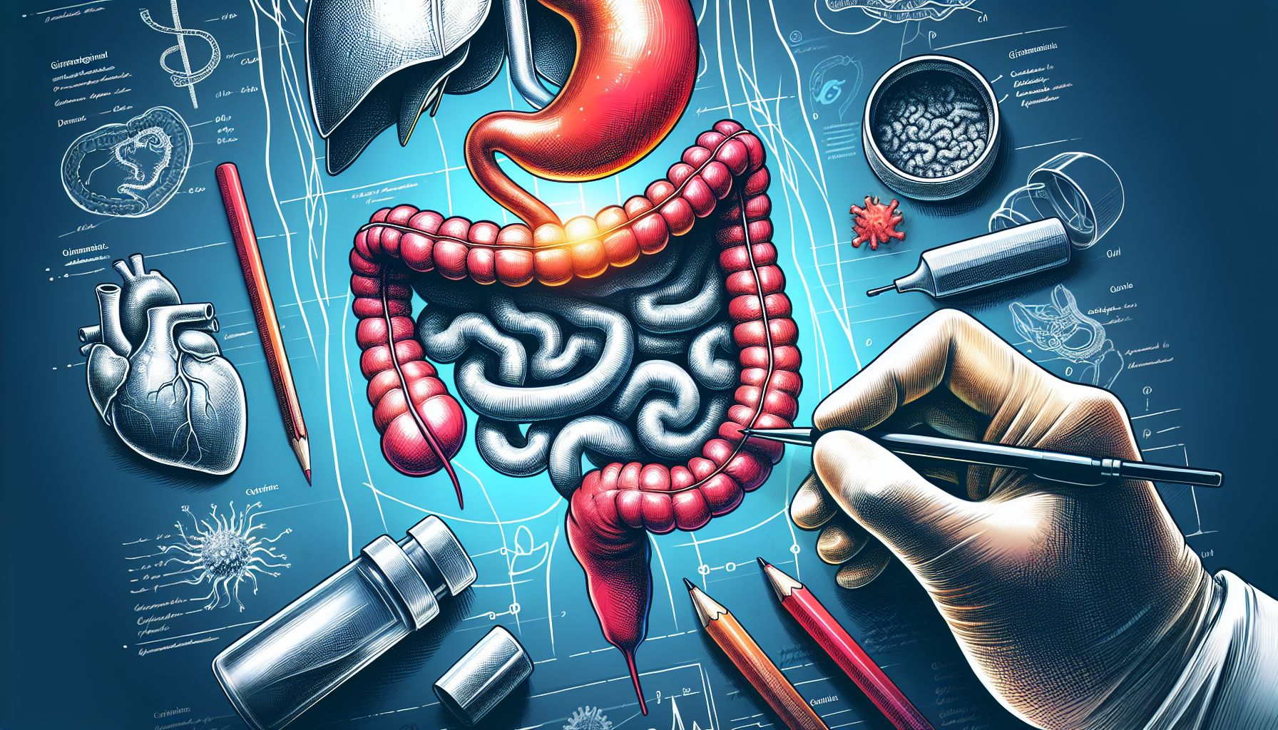 Ilustración del sistema gastrointestinal humano